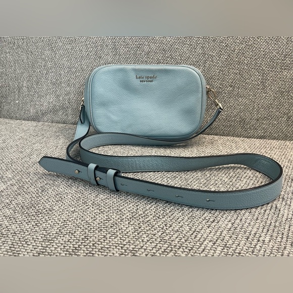 Kate Spade Blue Crossbody Bag with Pebbled Texture and Sleek Design - Picture 1 of 16